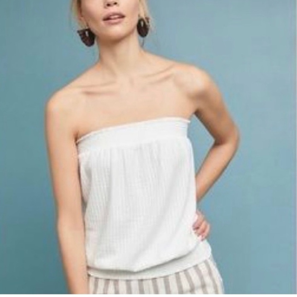 Anthropologie Colusa Smocked Strapless Tube Top